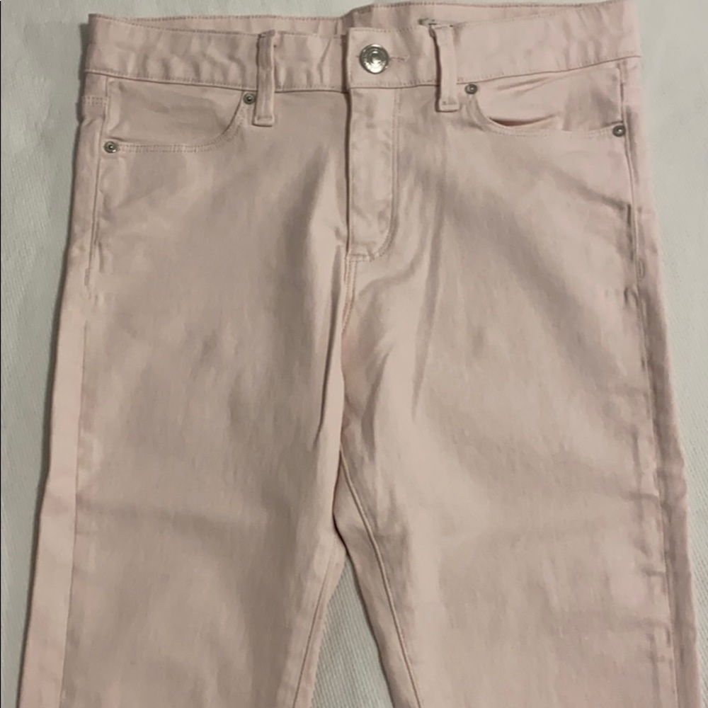Light Pink Wax/Leather Pants - Size 34 Zara
